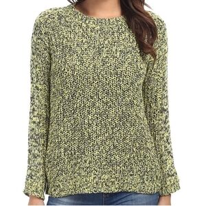 Two by Vince Camuto marled yellow and black chunky knit sweater